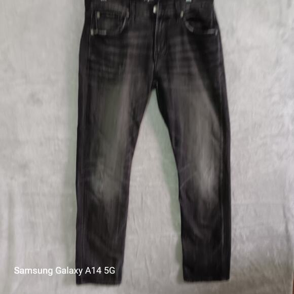 7 For All Mankind Men’s Jeans Size 34x31 Black Charcoal Slim Straight Stretch De - Picture 1 of 8